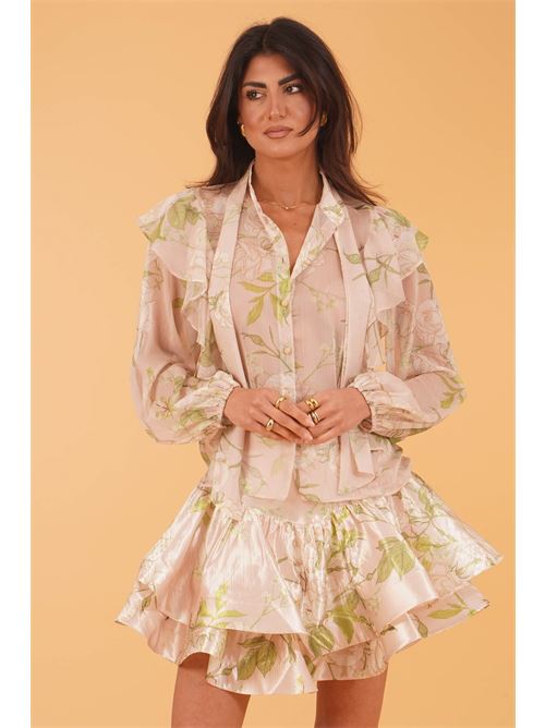 Camicia in georgette fantasia twins fantasy | T4853TBEIGE